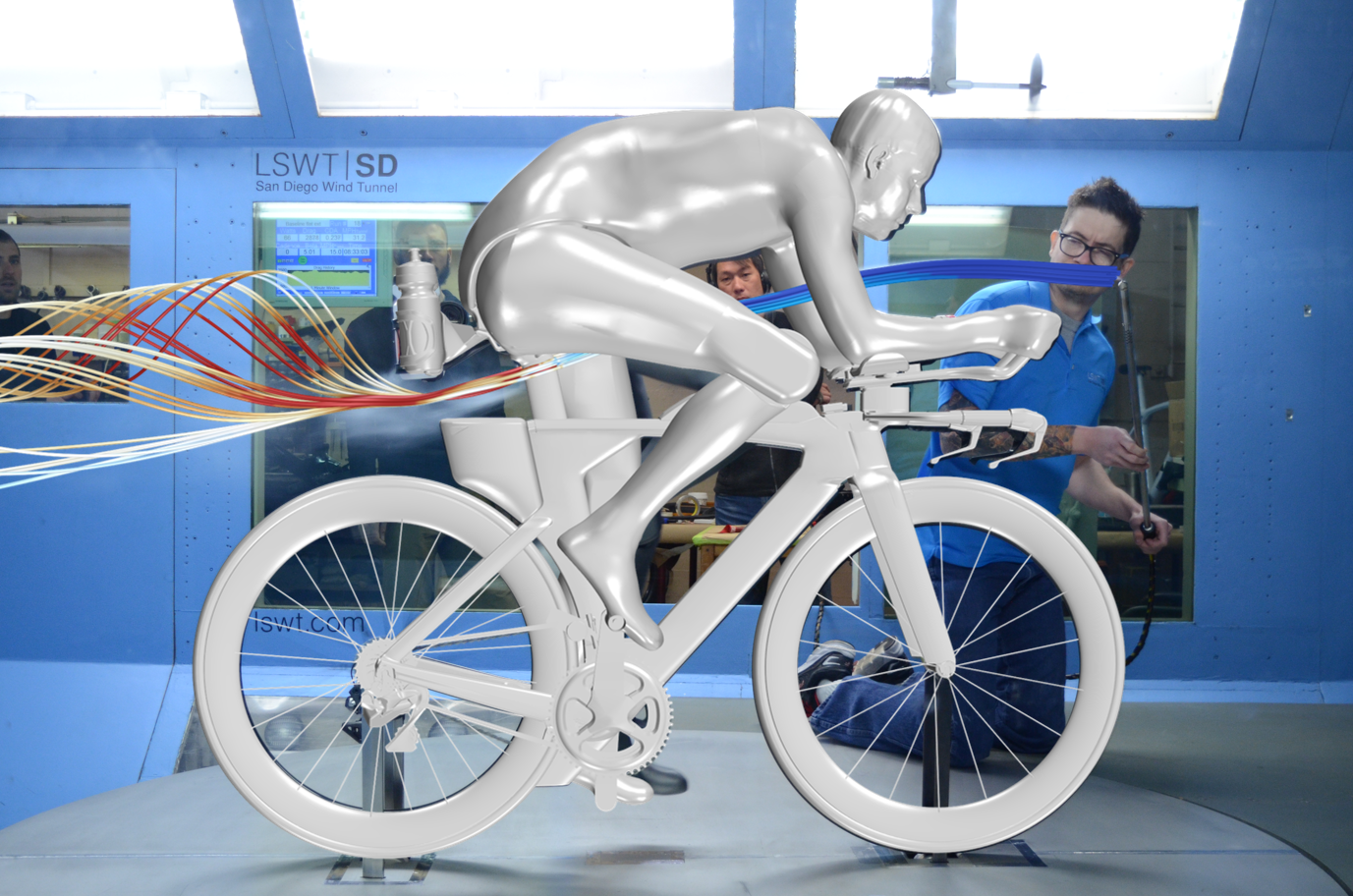 Speed Concept in wind tunnel with CFD overlay