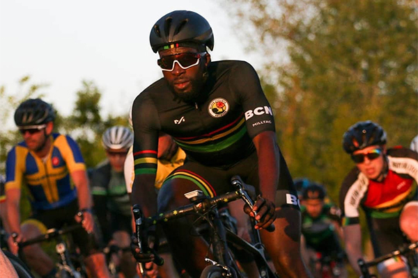 black cyclist network jersey