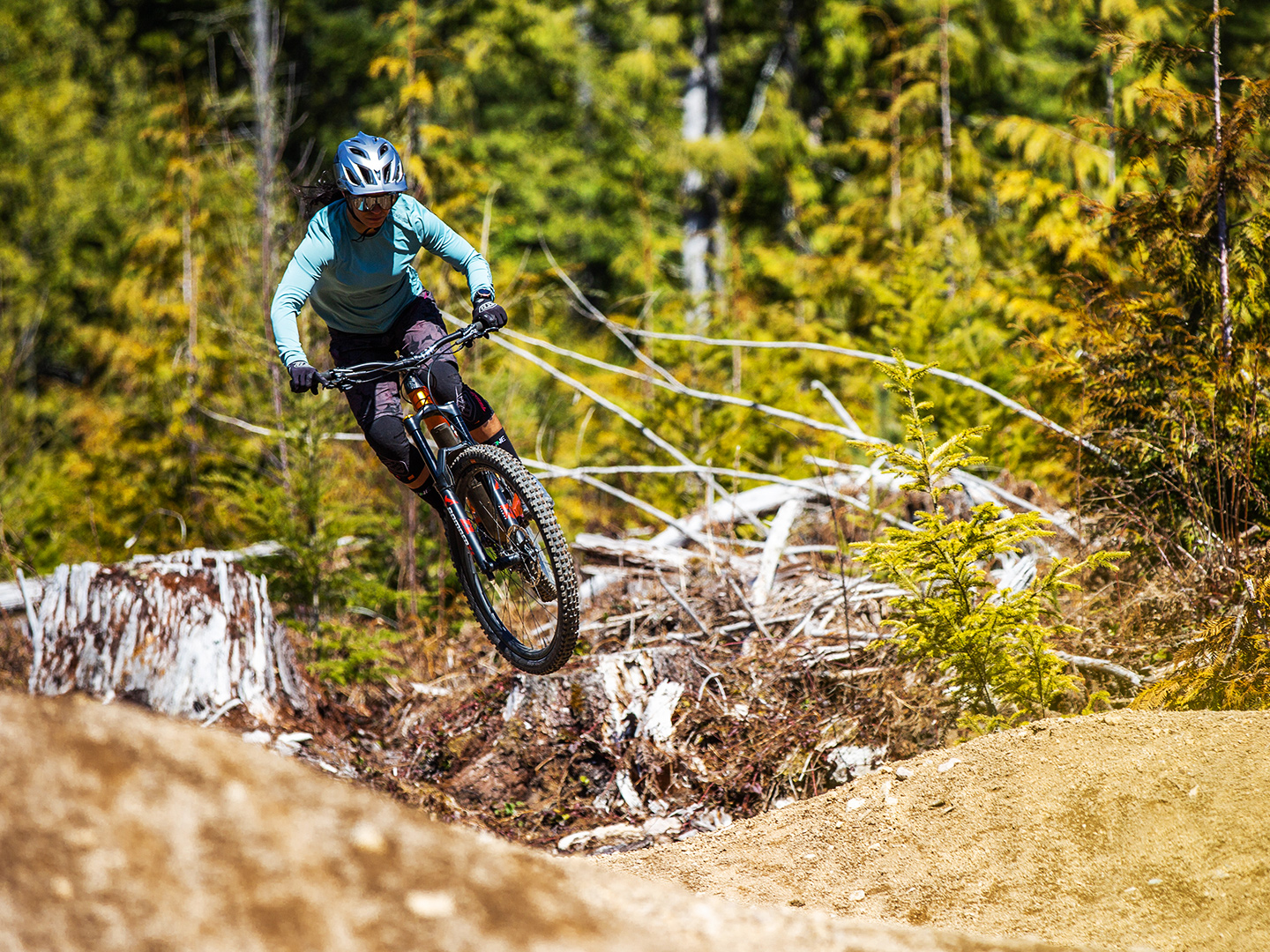 Christina Chappetta getting air on her bike