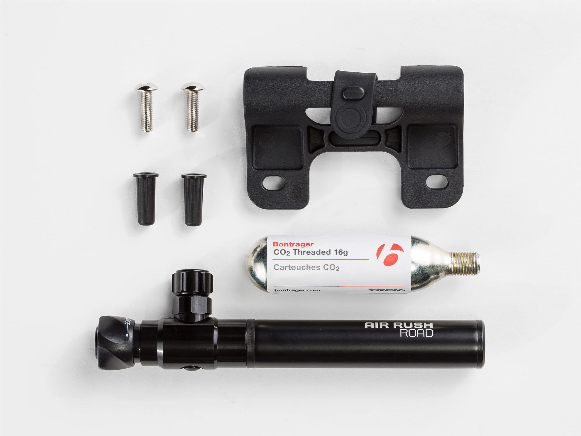 Mini pump and CO₂ canister plus mount