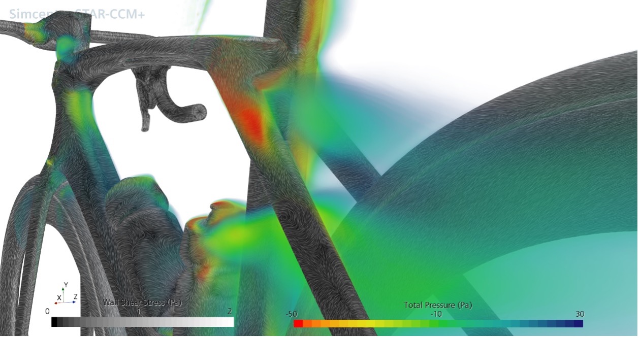 Chart illustrating computational fluid dynamics on the previous generation Madone