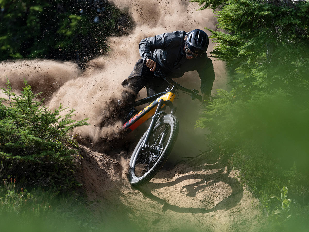 Lifestyle shot of rider on Rail