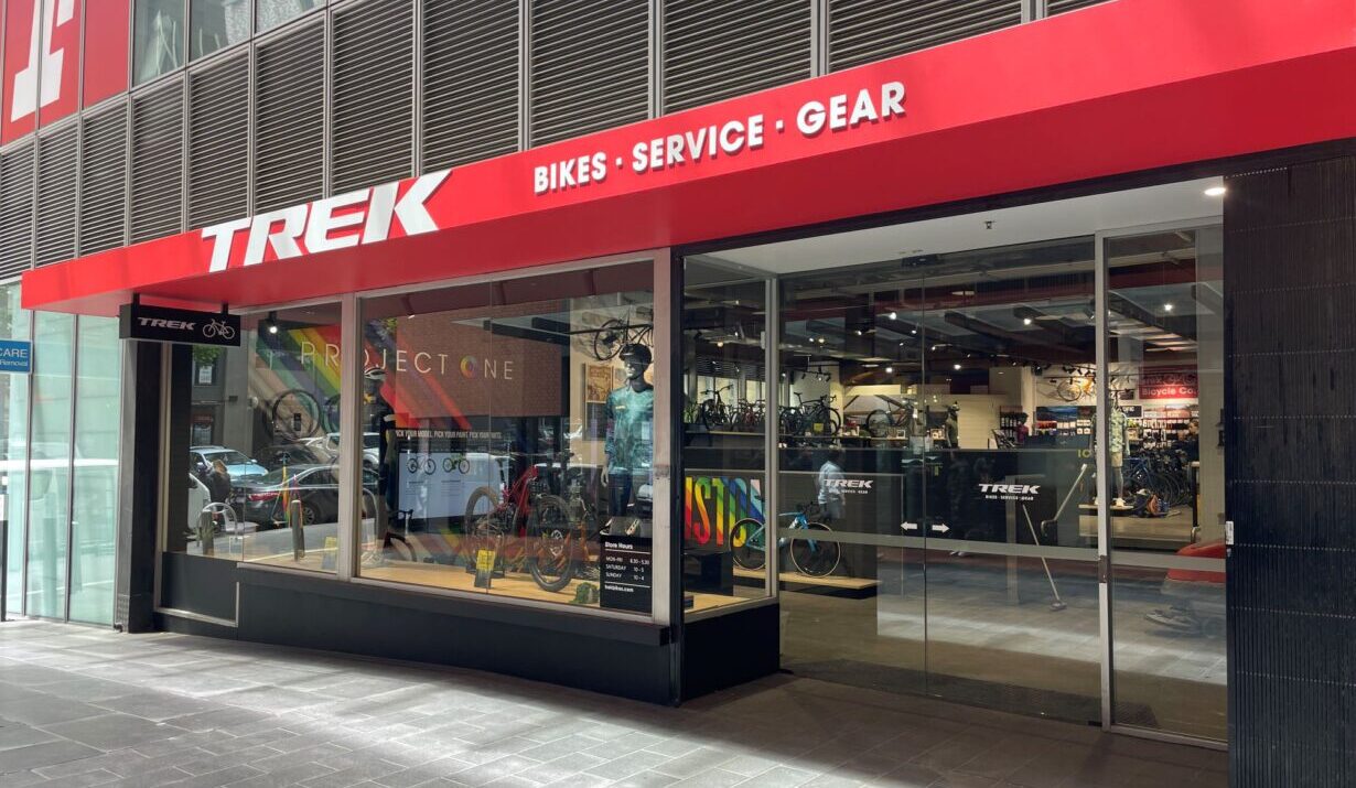 The exterior of Trek Bicycle Melbourne QV store